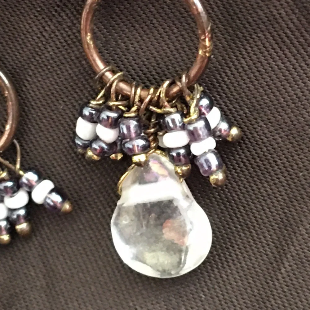 Vintage chandelier style beaded fish hook earrings